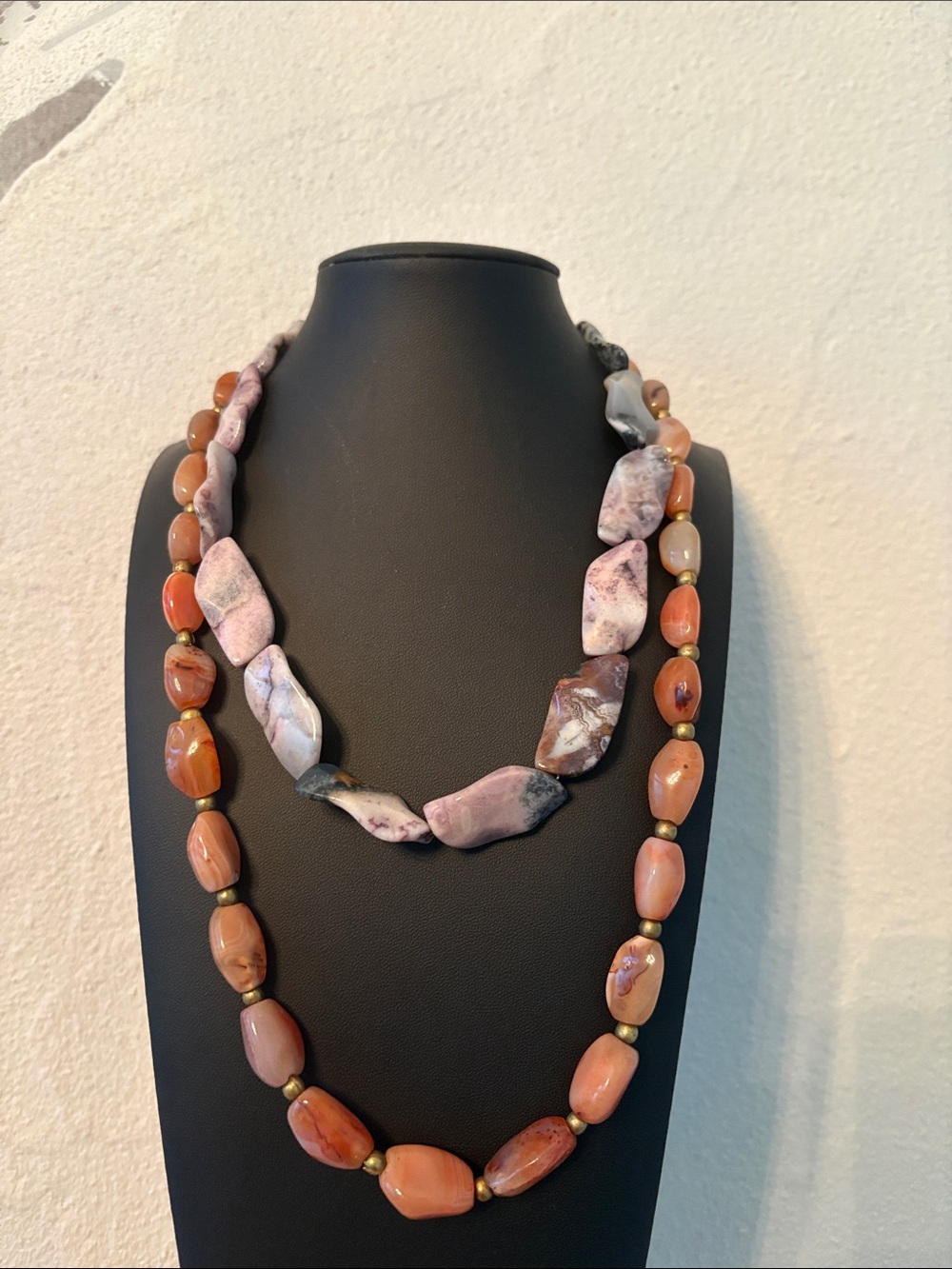 Vintage Natural Stone 2 Necklace Stack